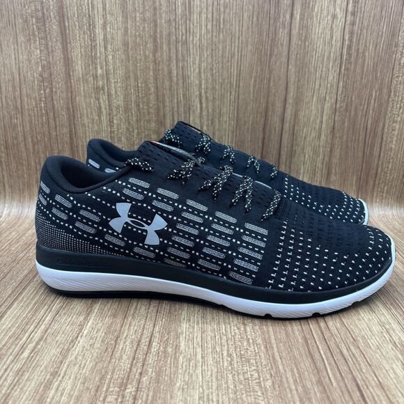 Under Armour Threadborne Slingflex Running Shoes Black White Men Size 14 Sneaker - Picture 1 of 8